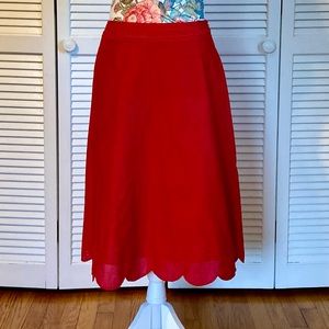 Liz Claiborne 100% cotton scalloped hem skirt